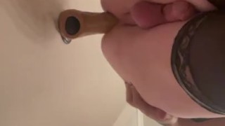 Stretching myself in the shower 