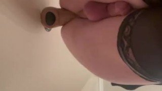 Stretching myself in the shower 