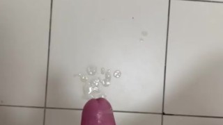 Cumming while on toilet and leaving a mess