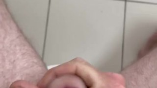 Cumming while on toilet and leaving a mess