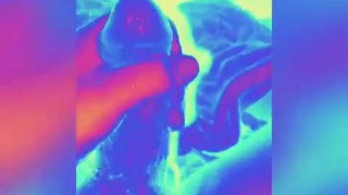 Psychedelic masturbation hug cock cumshot wow