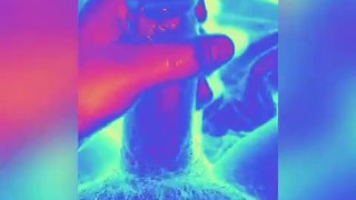 Psychedelic masturbation hug cock cumshot wow