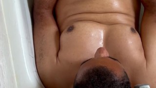 I piss and cum on myself in the bathtub [BY REQUEST]