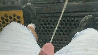 Early morning pee at work