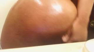 Ebony fat oiled up ass 