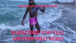 Amateur American Guy Swinging Big Dick At The Hallouver Nude Beach In Miami