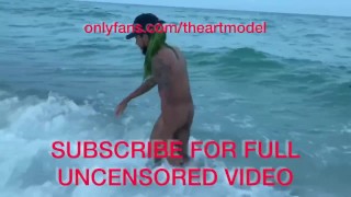 Amateur American Guy Swinging Big Dick At The Hallouver Nude Beach In Miami