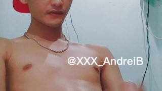 Slim Filipino Twink Teasing and Jerking Off for a Client via Online Video Chat