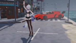 Haku, cute and sexy dancing in lingerie