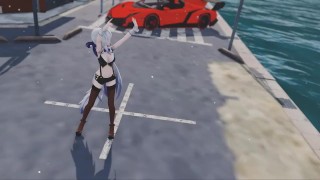 Haku, cute and sexy dancing in lingerie