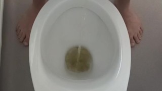 Standing piss view from above