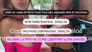 Maevaa Sinaloa - On suce et avale le sperme de 2 inconnus dans une cage d’escalier en public 