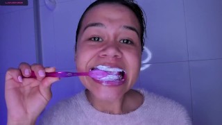 I brush my teeth deeply, spit in glass, Lila Jordan
