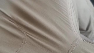 Thick cock pushing against pant leg... sometimes it's hard to hide the way I feel...