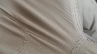 Thick cock pushing against pant leg... sometimes it's hard to hide the way I feel...
