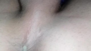 Winking asshole pushes cum out after fuck outside