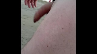 Risky walk on the beach