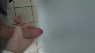 Jerking off on public toilette