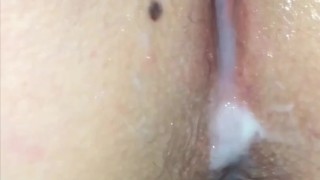Pumped this MILF’s Pussy full of Cum & watched it drip out to her tight little ass while fingering 