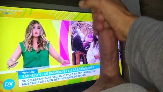 The kinky girl from the news show made my dick explode like a fountain
