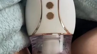 I Play With My New Pussy Pump While Bf Drives