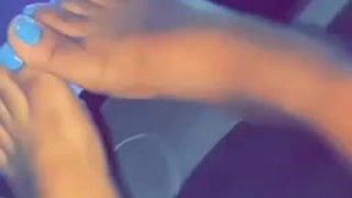 EbonyBlueToeFootMassage 