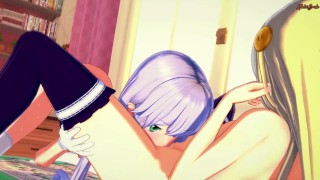 Elze Silhoueska and Yumina Belfast take turns eating pussy - Another World with My Smartphone Hentai