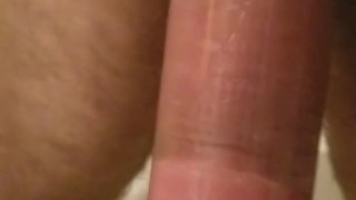 Puffy pumped penis completely fills 9" tube