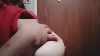 Late night smoke sesh trying to be quiet Arab BBW 