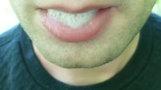 Showing cum load in mouth and swallowing - Solo cum play after getting cum in mouth