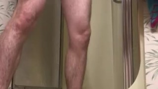 Quickie in the shower with big dildo pt.1