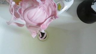 Piss-covered pink bra!
