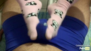 Footjob compilation, sockjobs and cumshots through underwear