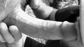 Coppia gay fa sesso all'aperto durante un trekking