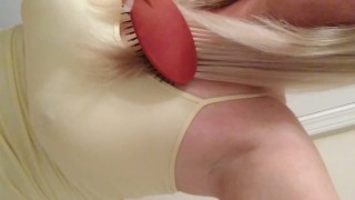 Just brushing my hair and you can see my eyes a little 