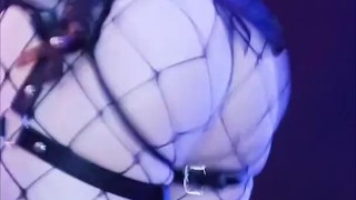 Thicc puffy waifu's ass goes bounse and wiggels