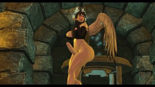 Futa Demon Showing her HUGE Cock - Second life