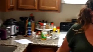 BBW MILF is home alone and ready to bust