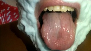 This is what happens when you eat the foam.