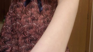 Stripping out of babydoll lingerie