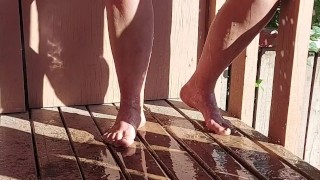 Pissing on the patio 