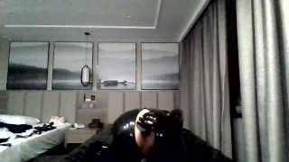 Hands free in catsuit