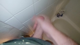 Quick cumshot in step moms shower.
