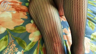 Fishnet stockings up close, detailed POV, fuck me with your eyes fetish