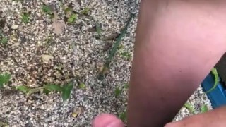 She took a piss outside using her Go Girl STP Device & her dripping wet pussy is dried with my cock