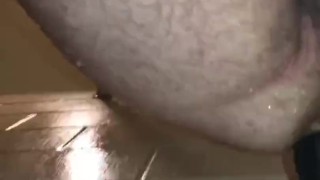 Ass To Mouth with my Friend Dildo & his 2 friends, cumshot on Dildo gets sucked up & swallowed