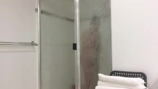 asian trans anairb jerking off in the shower