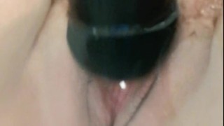 Lockdown Archives - Fucking my gaping pussy hard with big black toy in the bath with loud moaning