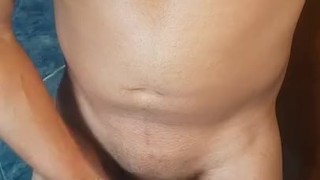 Grabbing my cock waiting for you to suck it