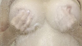 I play with my big titties in the shower for you!